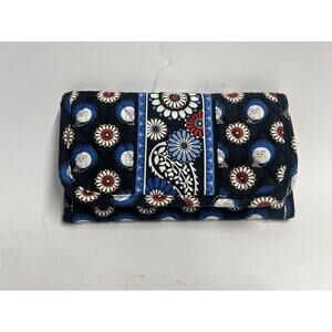 VERA BRADLEY Wallet Night Owl Trifold Quilted 7.5 x 4.5"